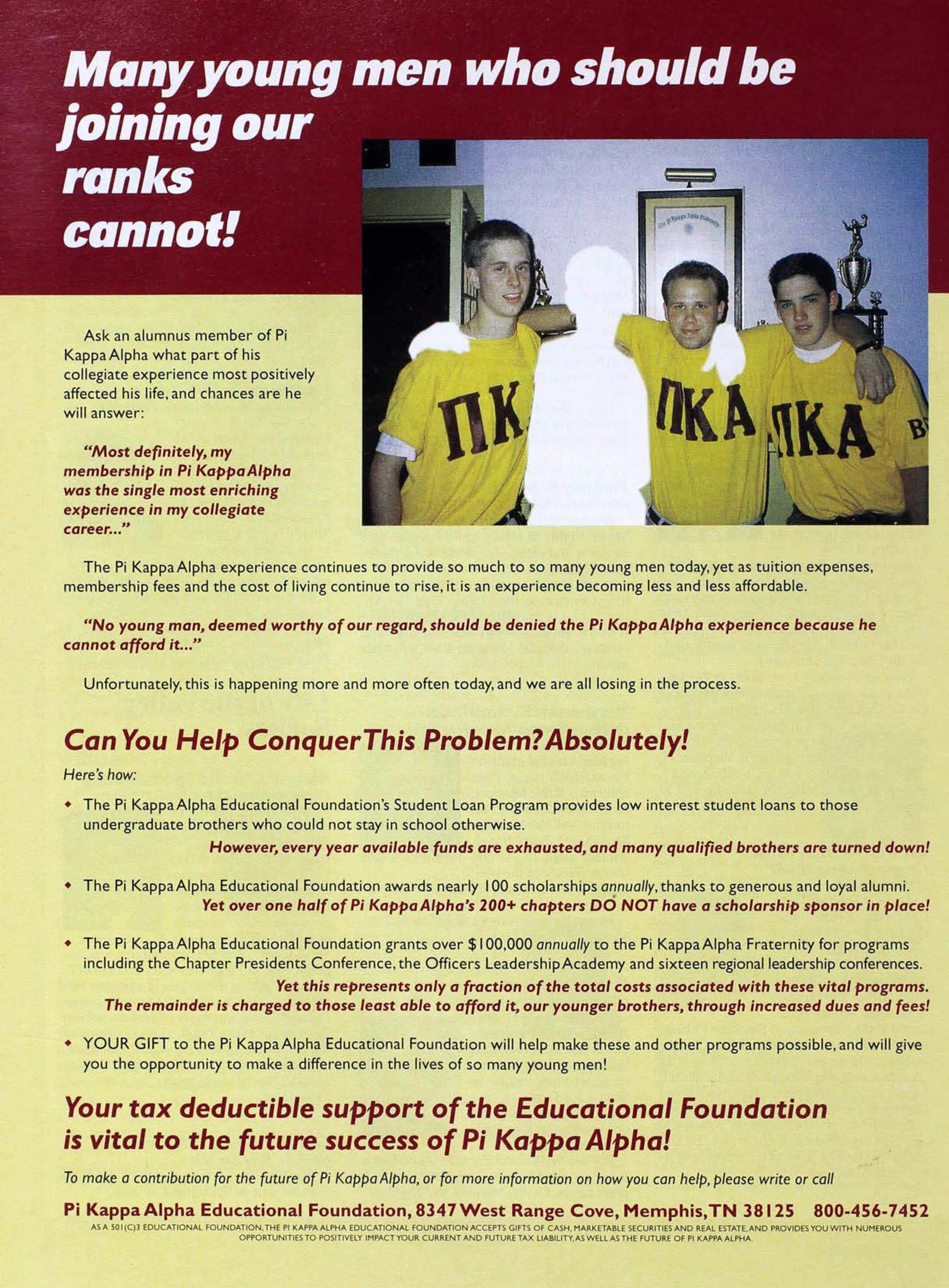 Many Young Men Who Should Be Joining Our Ranks Cannot!